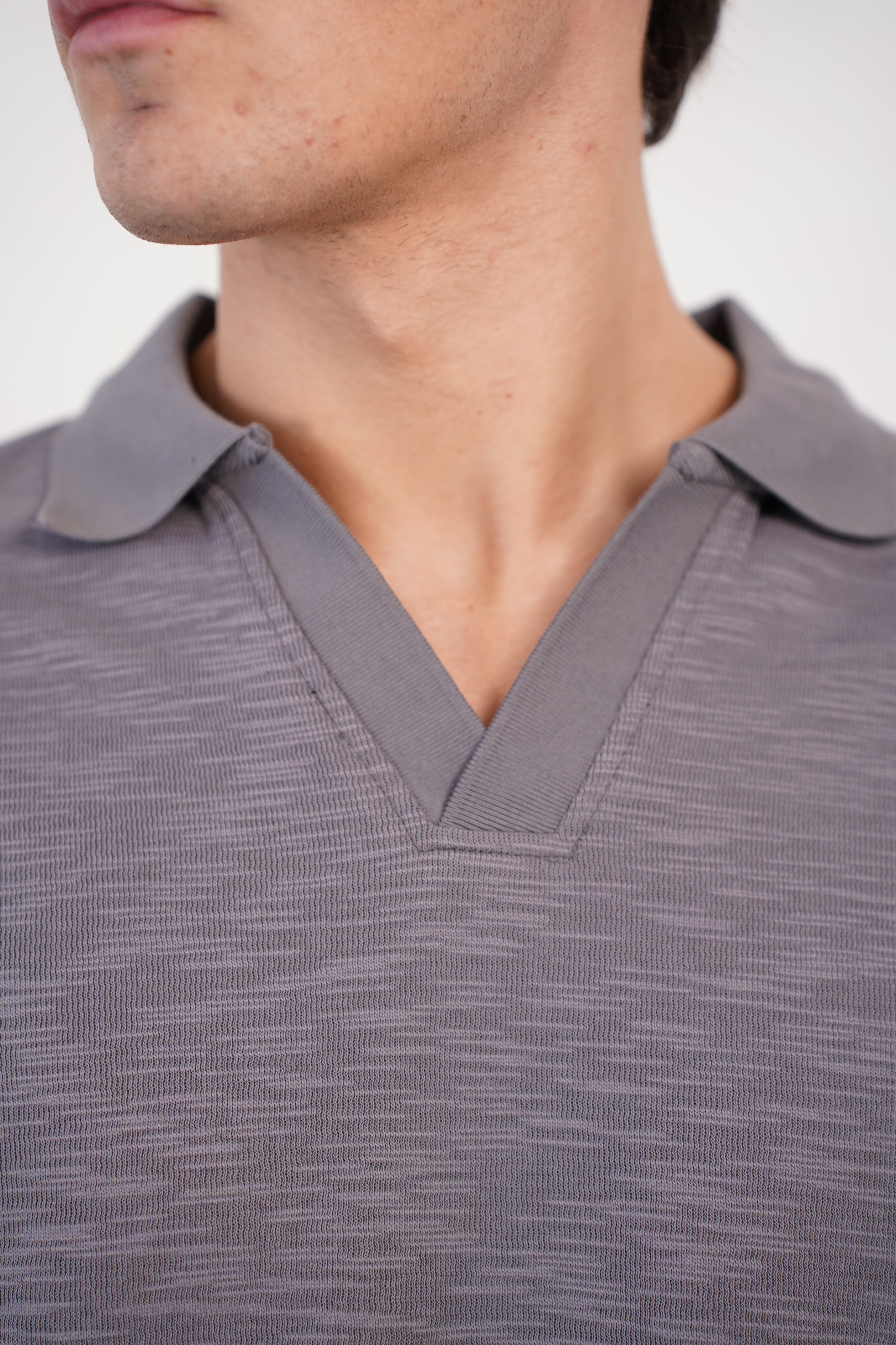 CAPO Slub Cuban Charcoal Polo Shirt